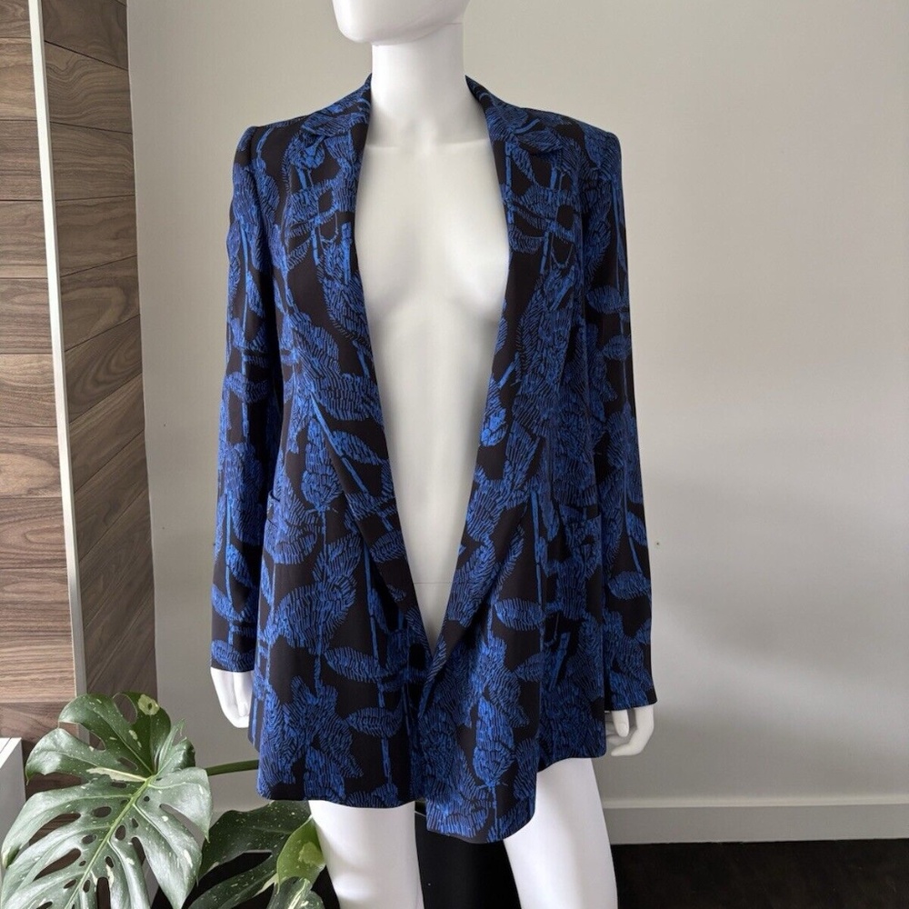 Escada Blue and Black Open Suit Jacket EU 36